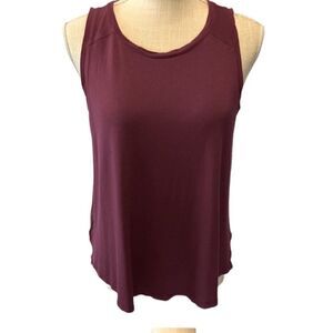 Loft burgundy sleeveless Top Medium